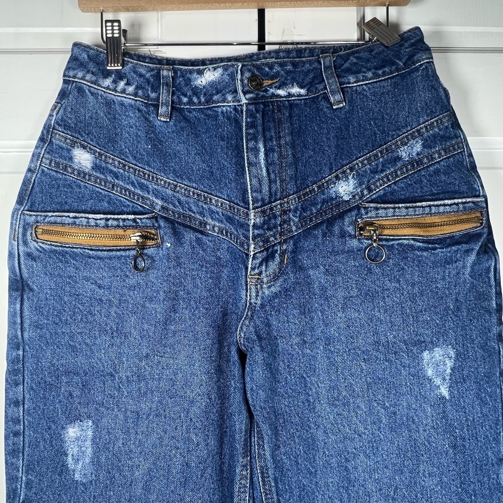 KanCan Two Tone Denim Jeans Pristine Condition Multi Pocket Design Size 8 - Picture 3 of 6